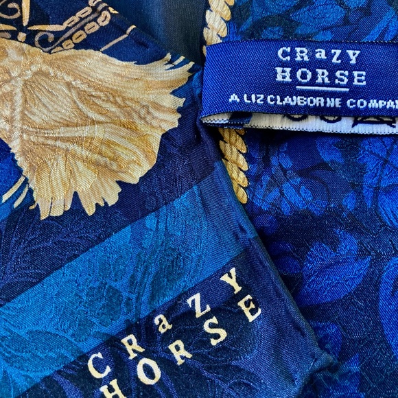 Long silk scarf, Liz Claiborne, hand rolled, - Picture 3 of 5